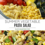 Summer vegetable pasta salad recipe.