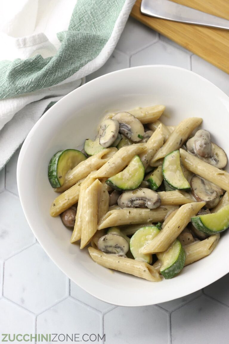 Zucchini Mushroom Pasta Zucchini Zone