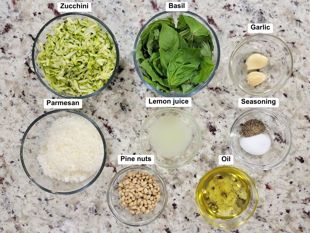 Ingredients on a counter top.