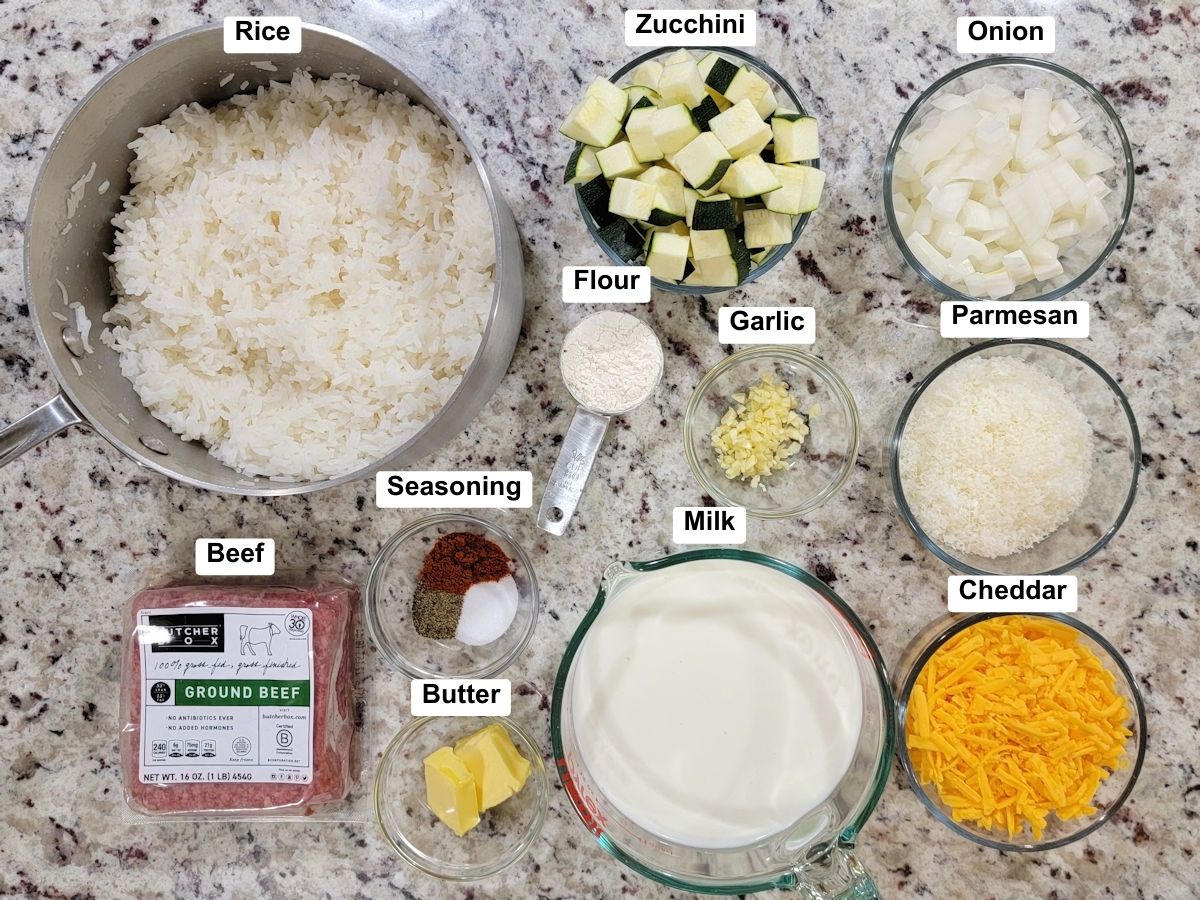 Ingredients on a counter top.