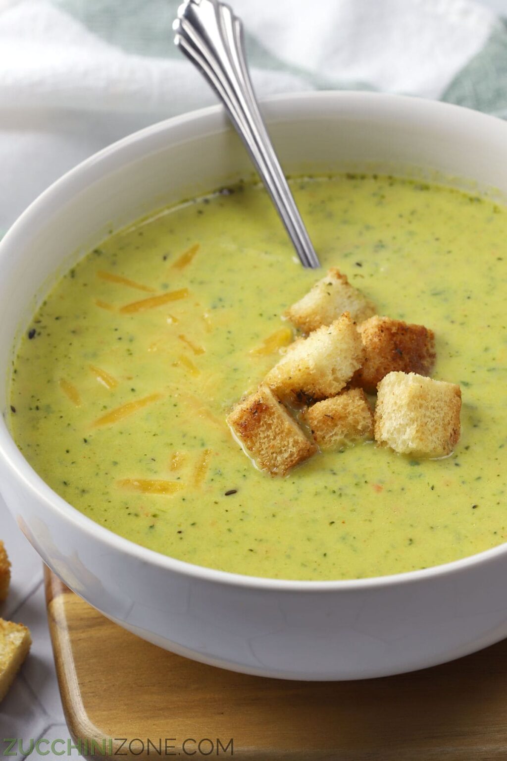 Broccoli Cheddar Zucchini Soup Zucchini Zone