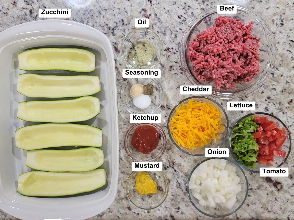 Ingredients on a counter top.