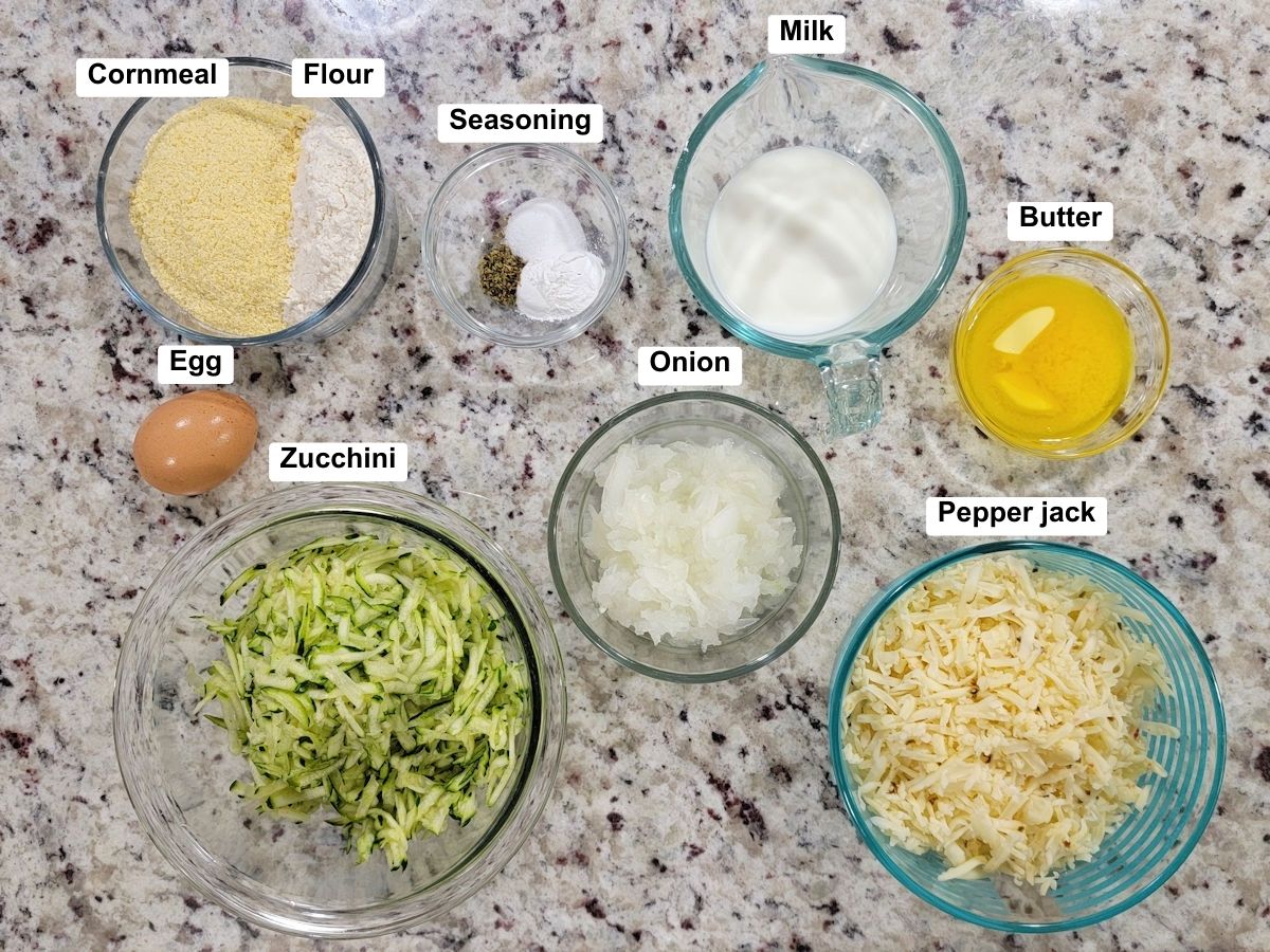 Ingredients on a countertop.