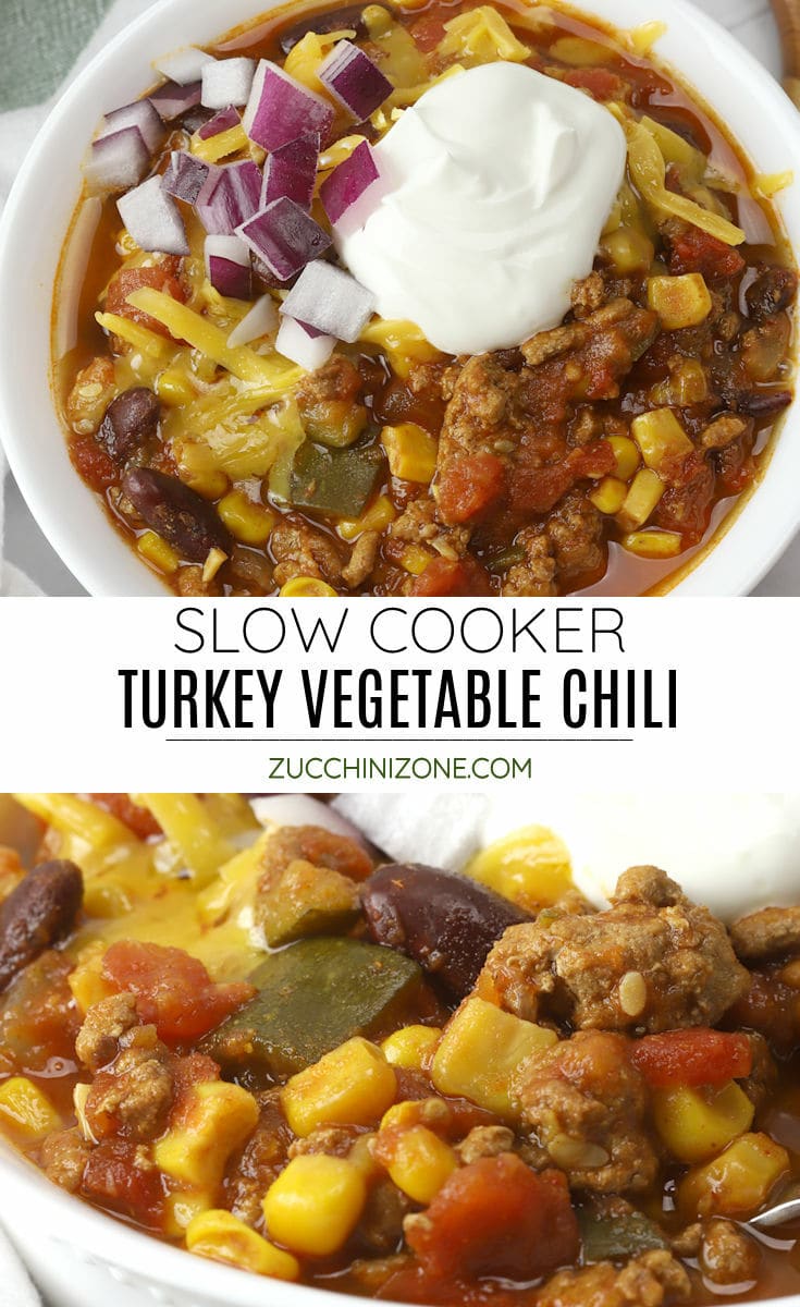 Slow Cooker Turkey Vegetable Chili Zucchini Zone