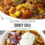 Slow cooker turkey chili recipe.