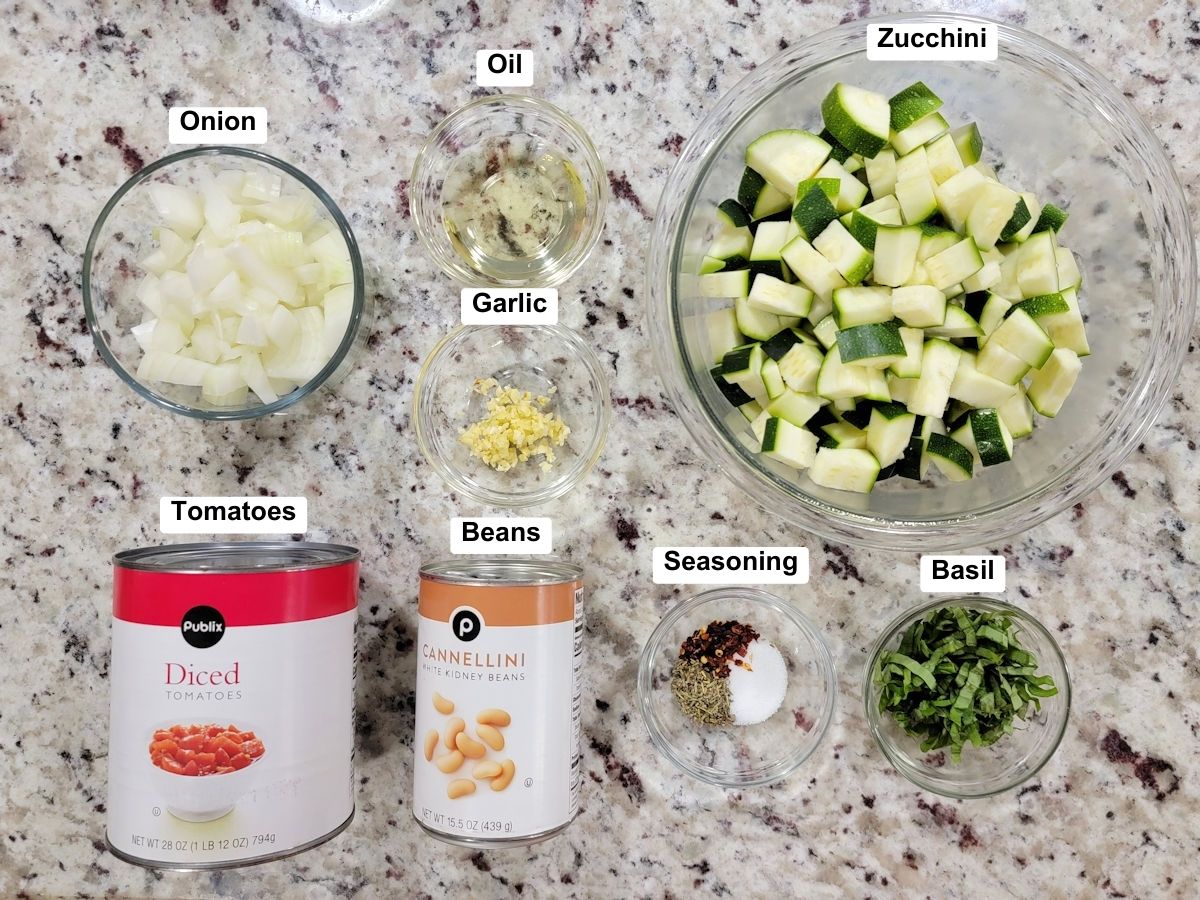 Ingredients on a counter top.