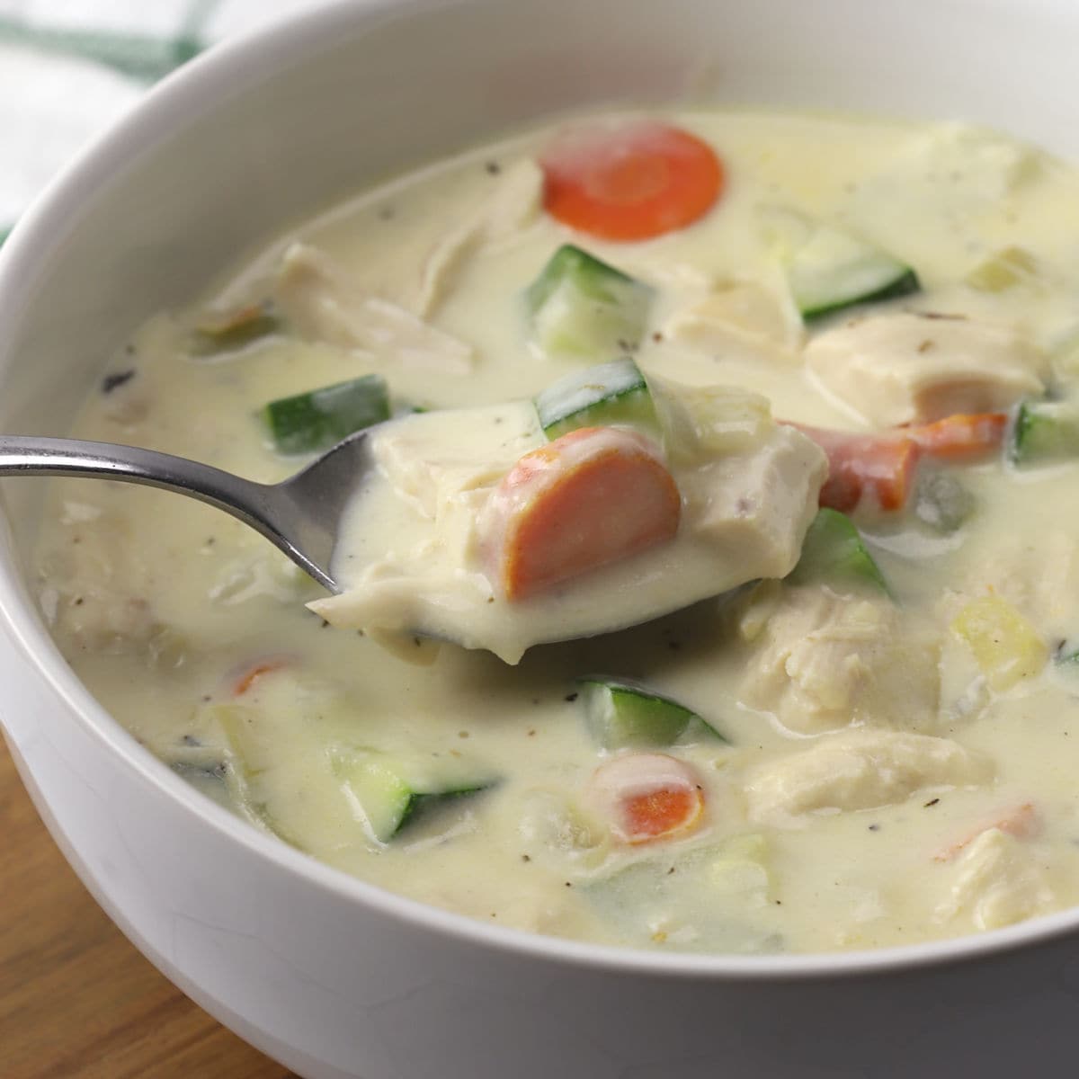 Creamy Chicken Vegetable Soup - Zucchini Zone