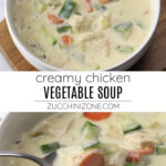 Creamy chicken vegetable soup recipe.