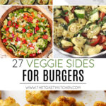 Veggie sides for burgers collage.