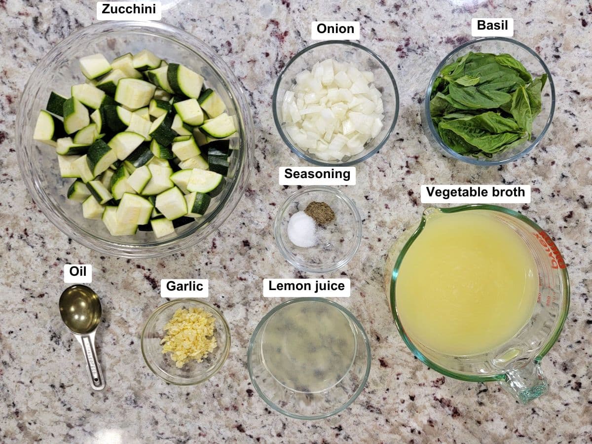 Ingredients on a counter top.