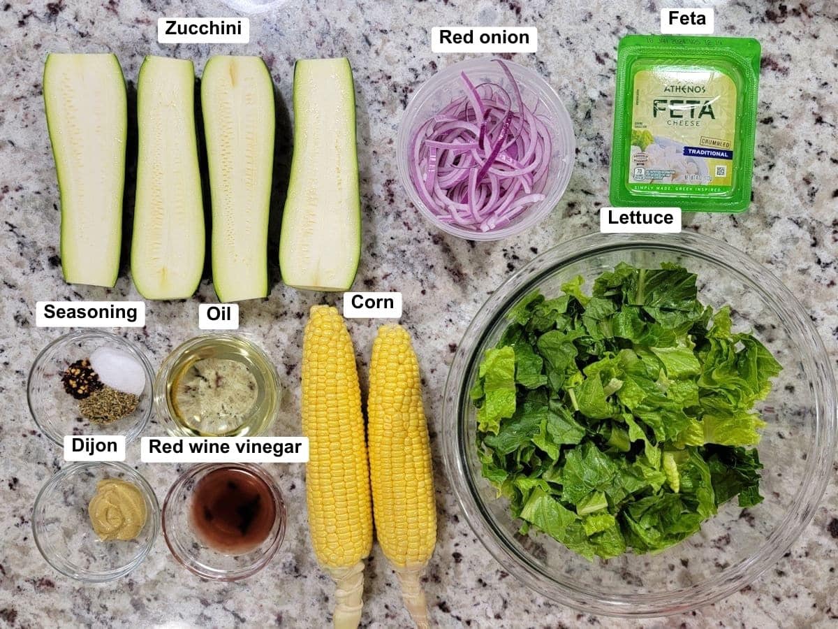 Ingredients on a counter top.