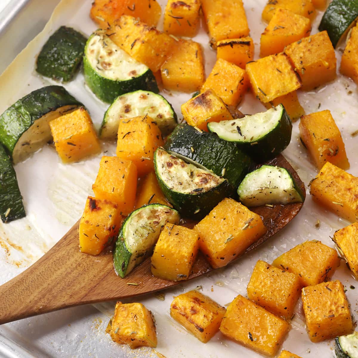 Roasted Butternut Squash and Zucchini - Zucchini Zone