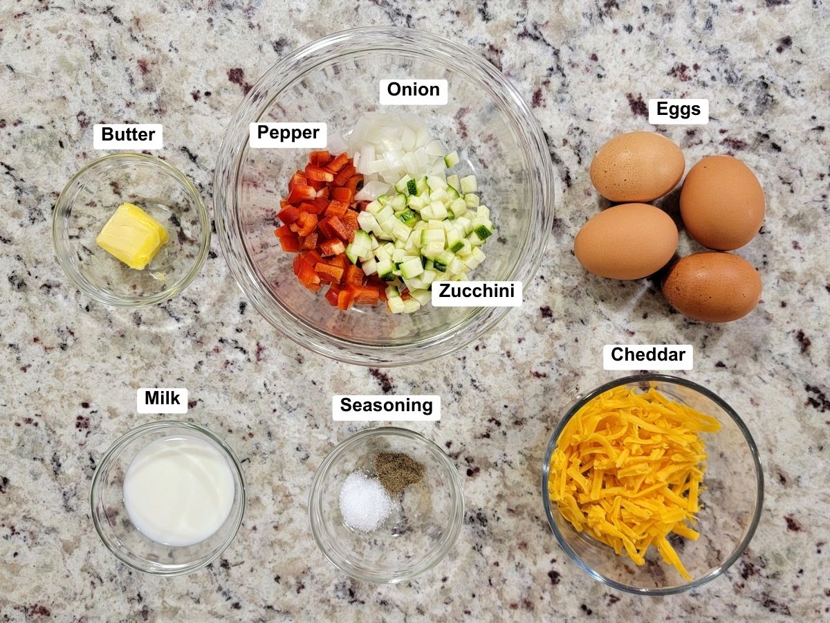 Ingredients on a counter top.