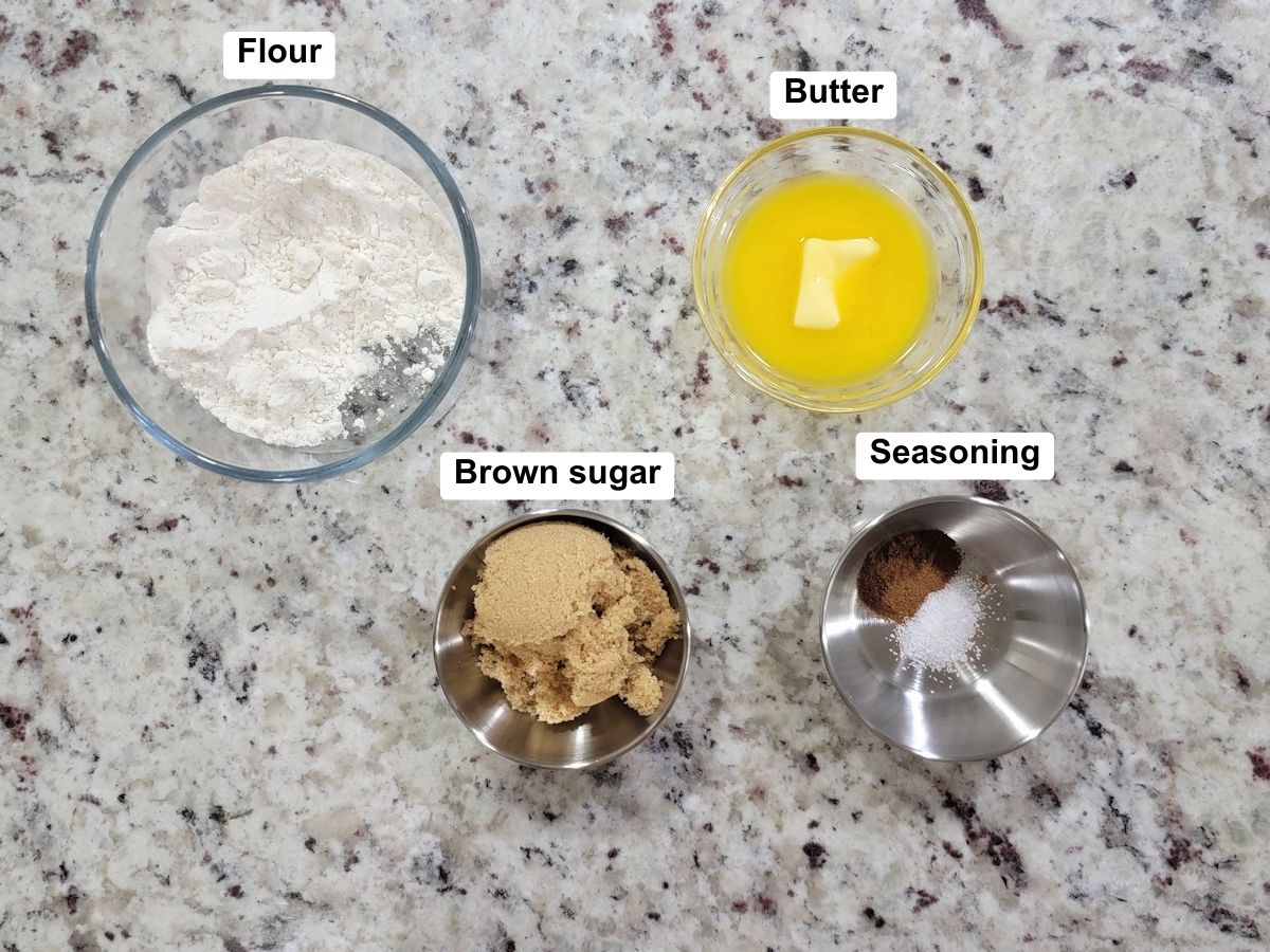 Ingredients on a countertop.