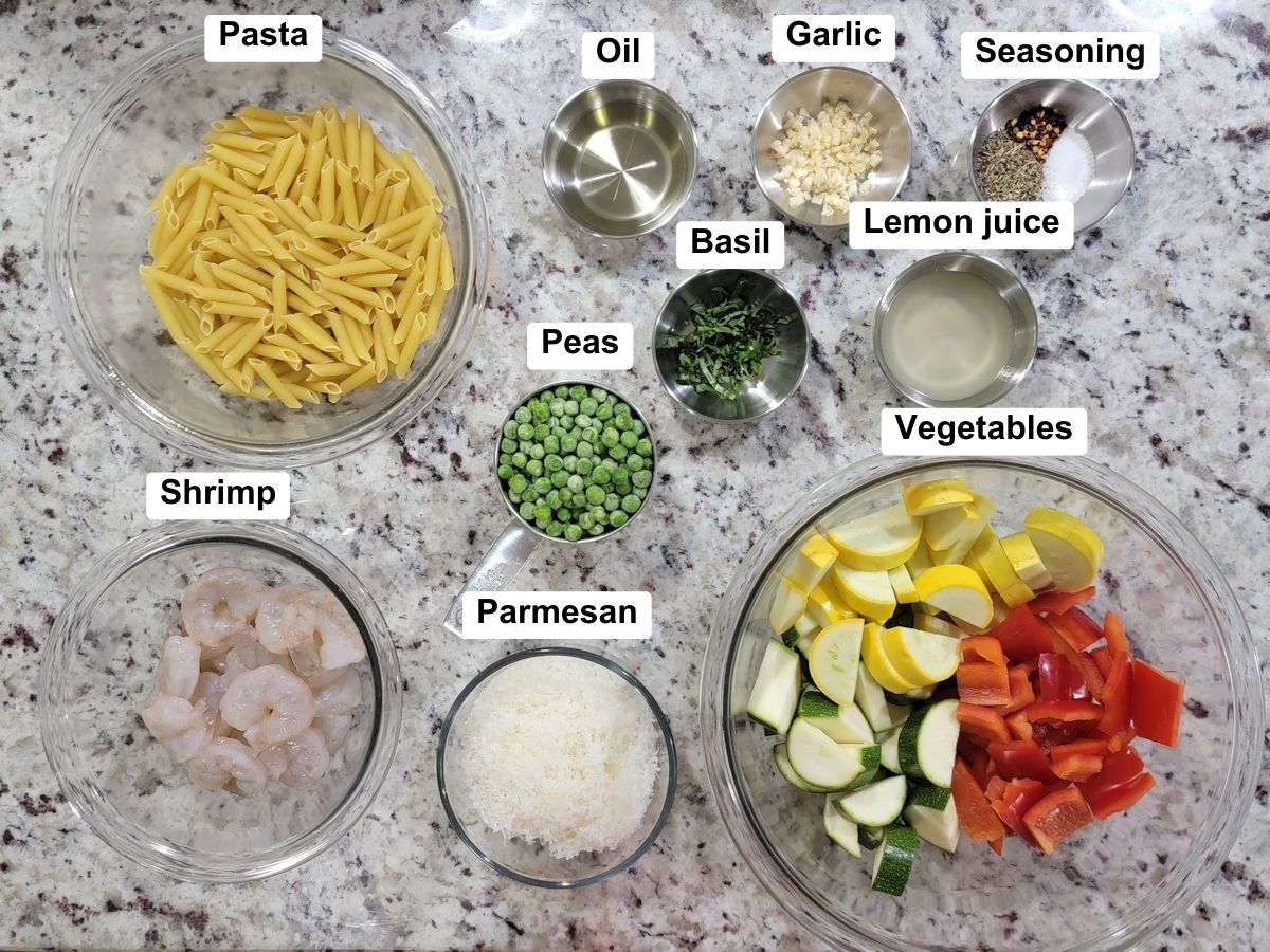 Ingredients on a countertop.