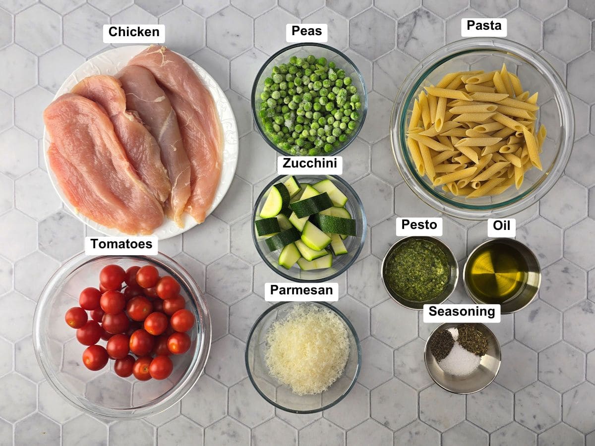 Ingredients on a counter top.