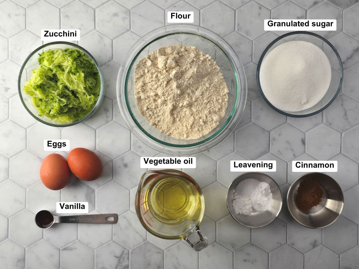 Ingredients on a countertop.