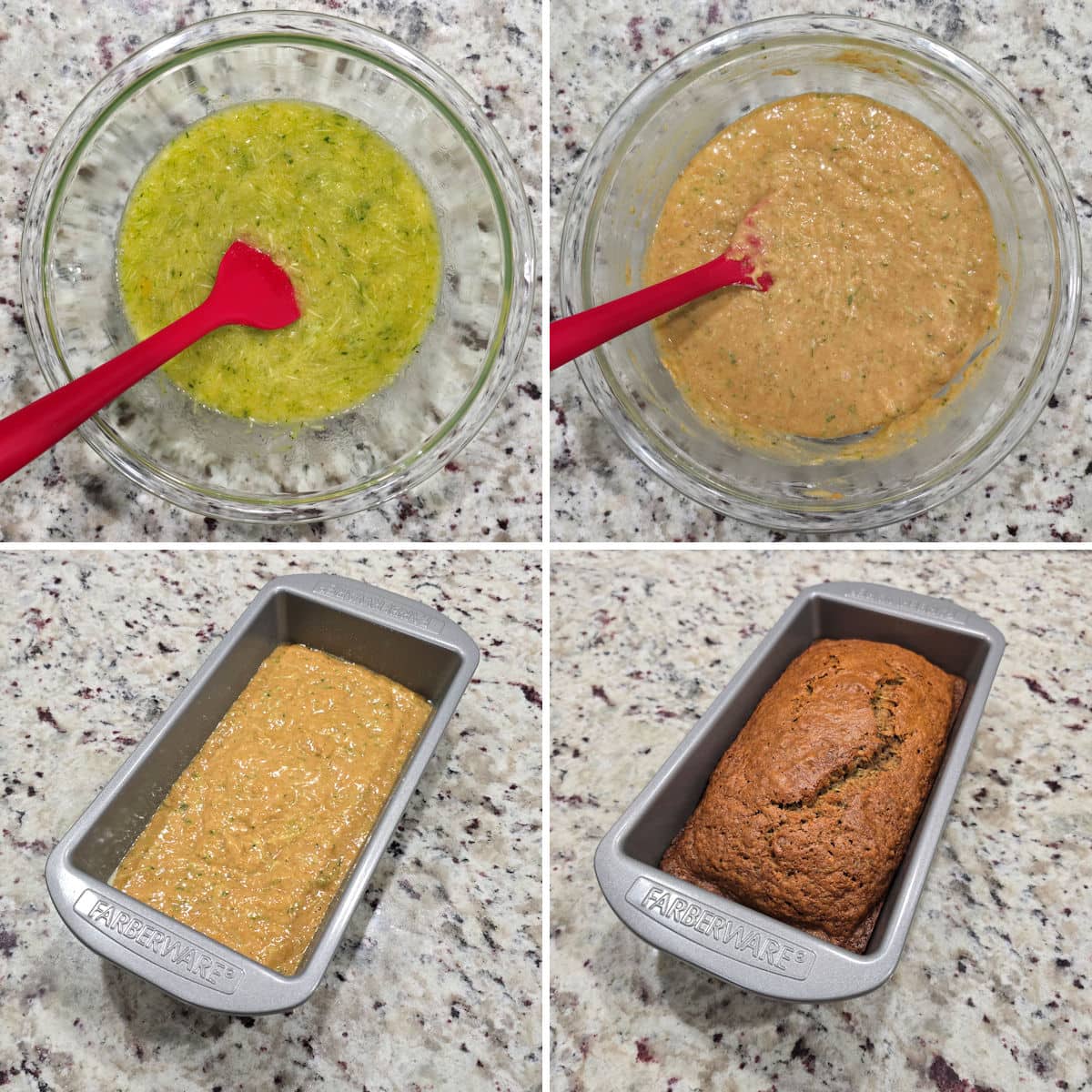 Making einkorn zucchini bread.