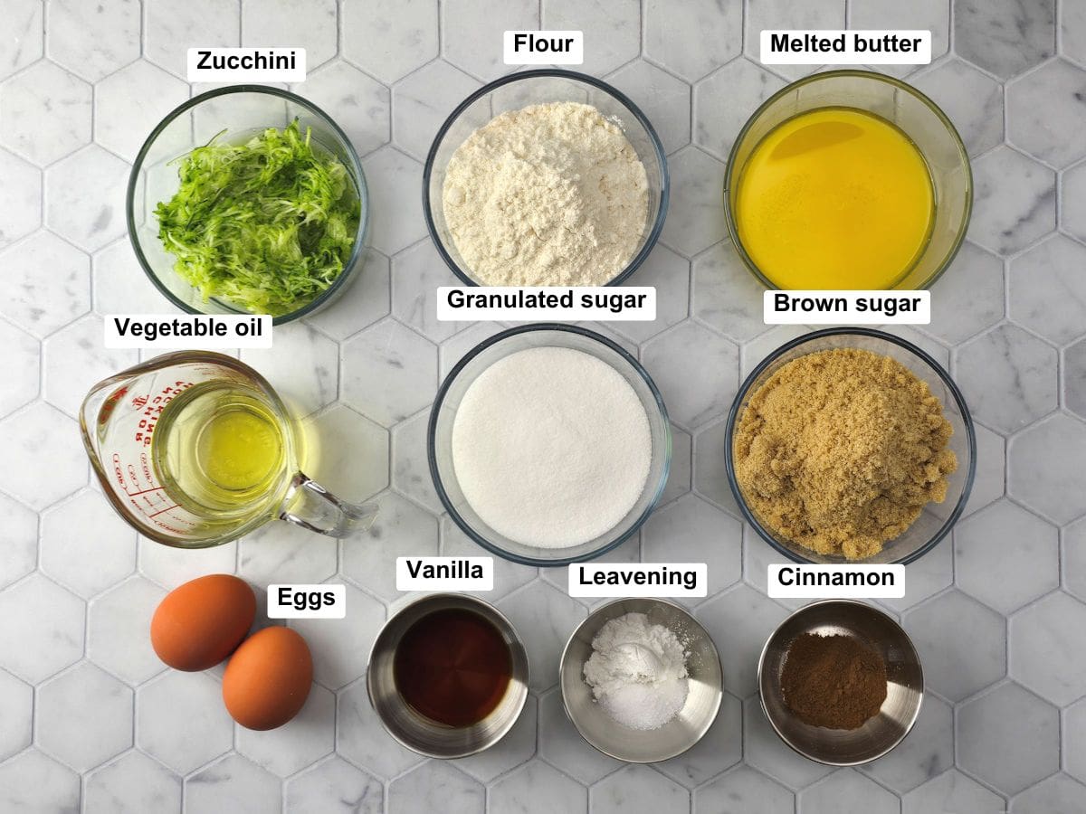 Ingredients on a countertop.